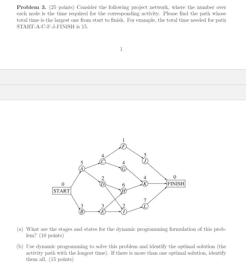 Problem 3. (25 points) Consider the following