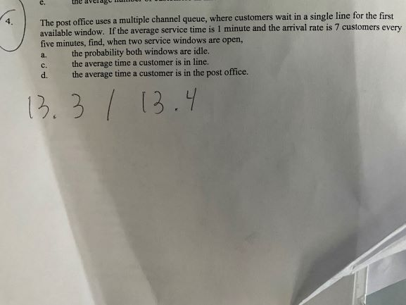 Please show work e, the avelagu The post office
