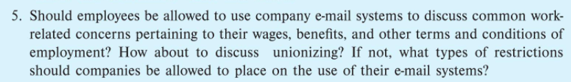 5. Should employees be allowed to use company