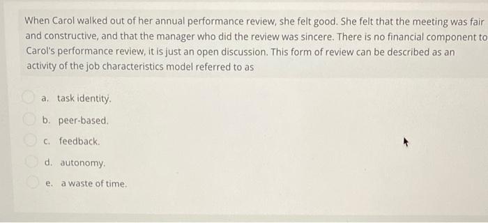 When Carol walked out of her annual performance