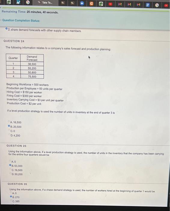 please answer 27 and 28 Take Te.. M M M Remaining