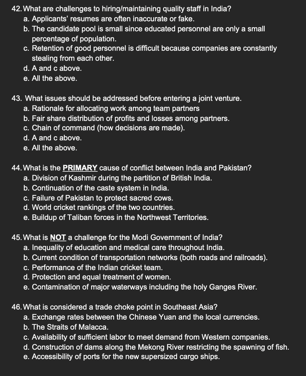 42. What are challenges to hiring/ maintaining