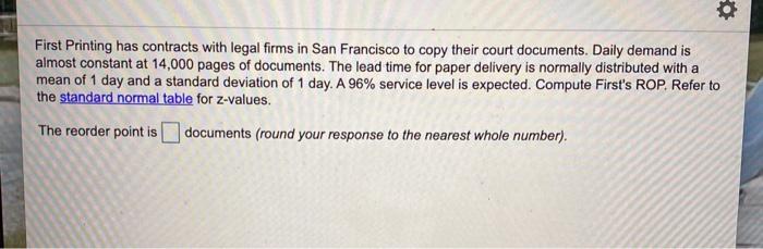 First Printing has contracts with legal firms in