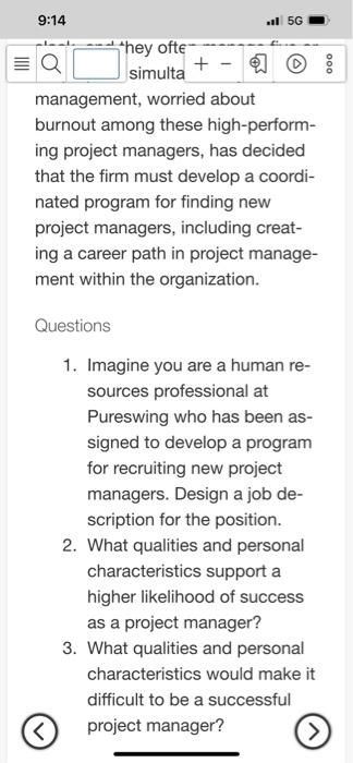 Questions 2 & 3 9:14 al 5G + - D 000 CASE STUDY