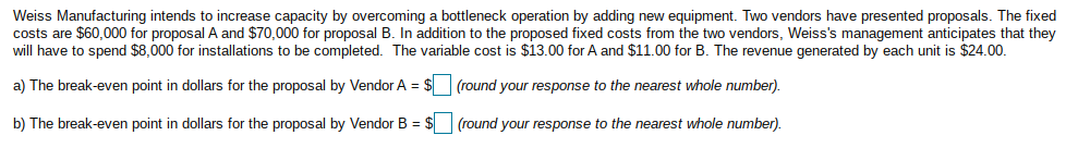 Weiss Manufacturing intends to increase capacity