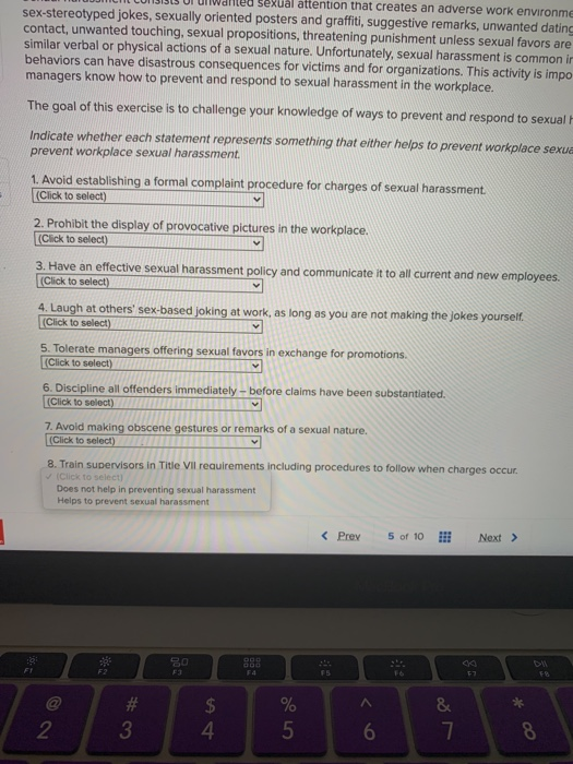 Sexual attention that creates an adverse work