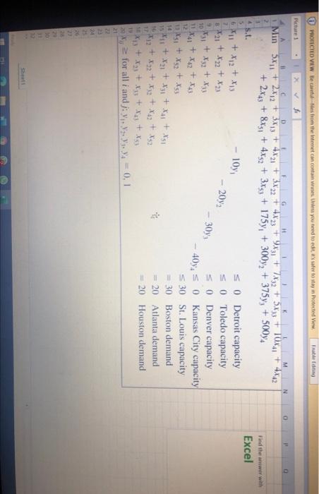 please solve in excel and show steps. PONCHO VILW