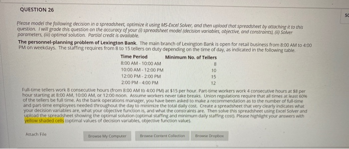 QUESTION 26 50 Please model the following