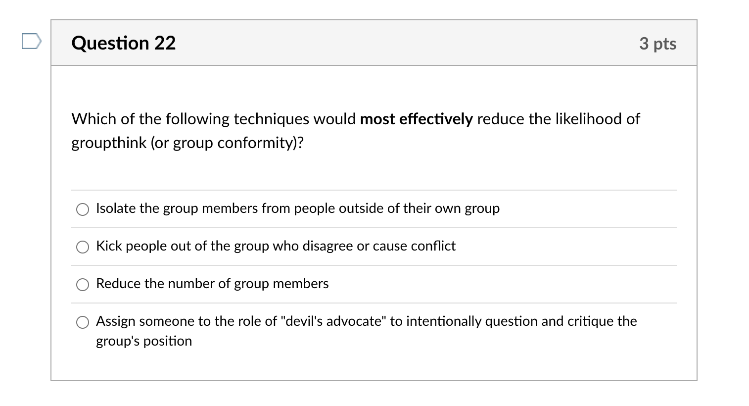 Question 22 3 pts Which of the following