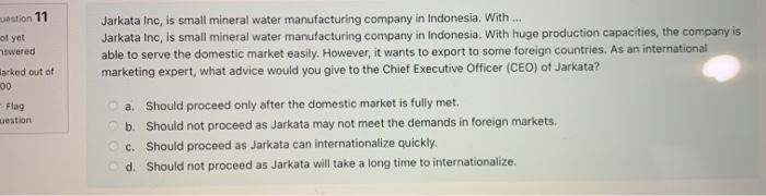 Question 6 Not yet answered Marked out of 1.00