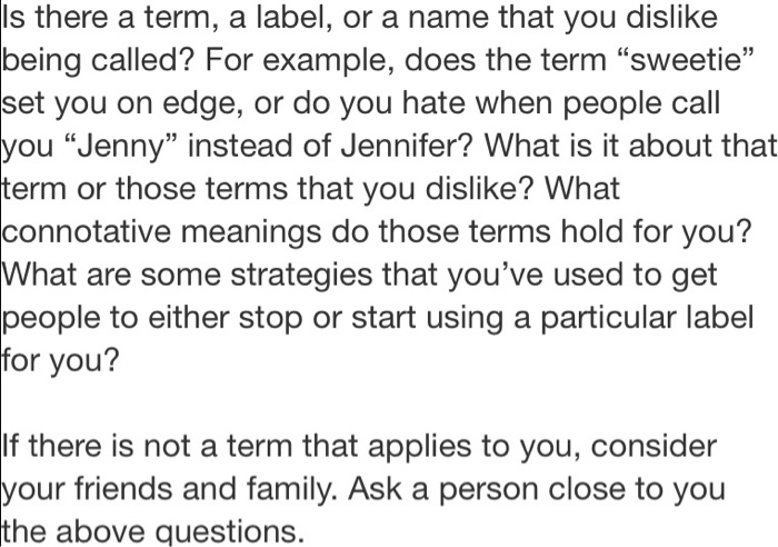 Is there a term, a label, or a name that you