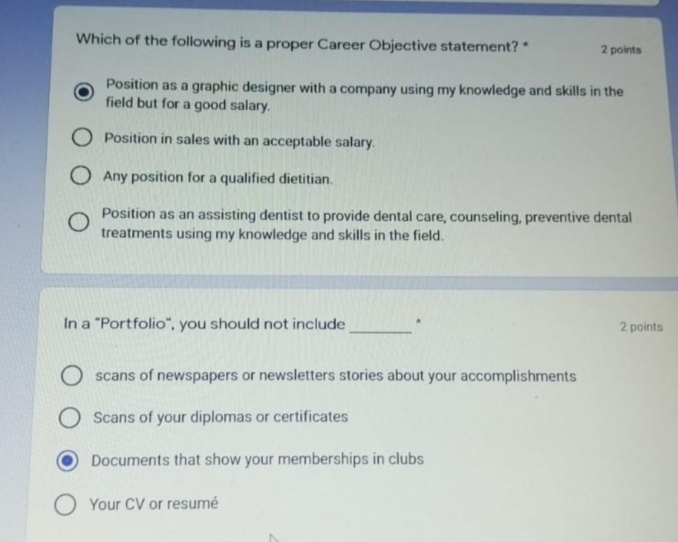 Which of the following is a proper Career