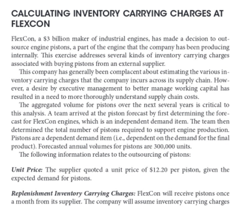 CALCULATING INVENTORY CARRYING CHARGES AT FLEXCON