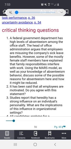 7:53 no - task performance, R. 36 uncertainty