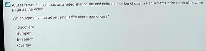 47 A marketing department purchases advertising