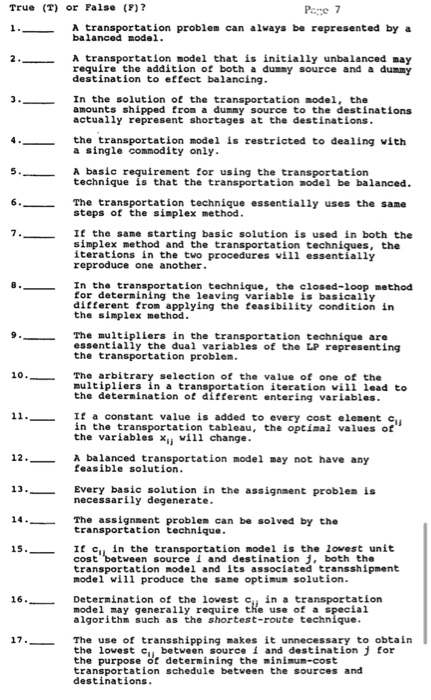 True (T) or False (?)? Page 7 1.- A