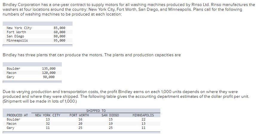 Bindley Corporation has a one-year contract to