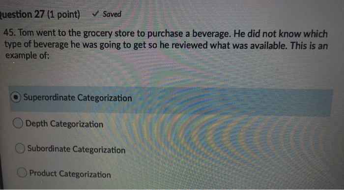 Question 27 (1 point) Saved 45. Tom went to the