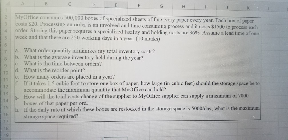 please solve operations management question above