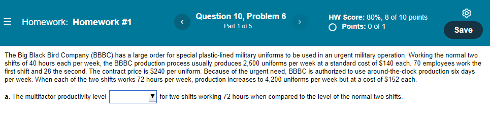 = Homework: Homework #1 Question 10, Problem 6