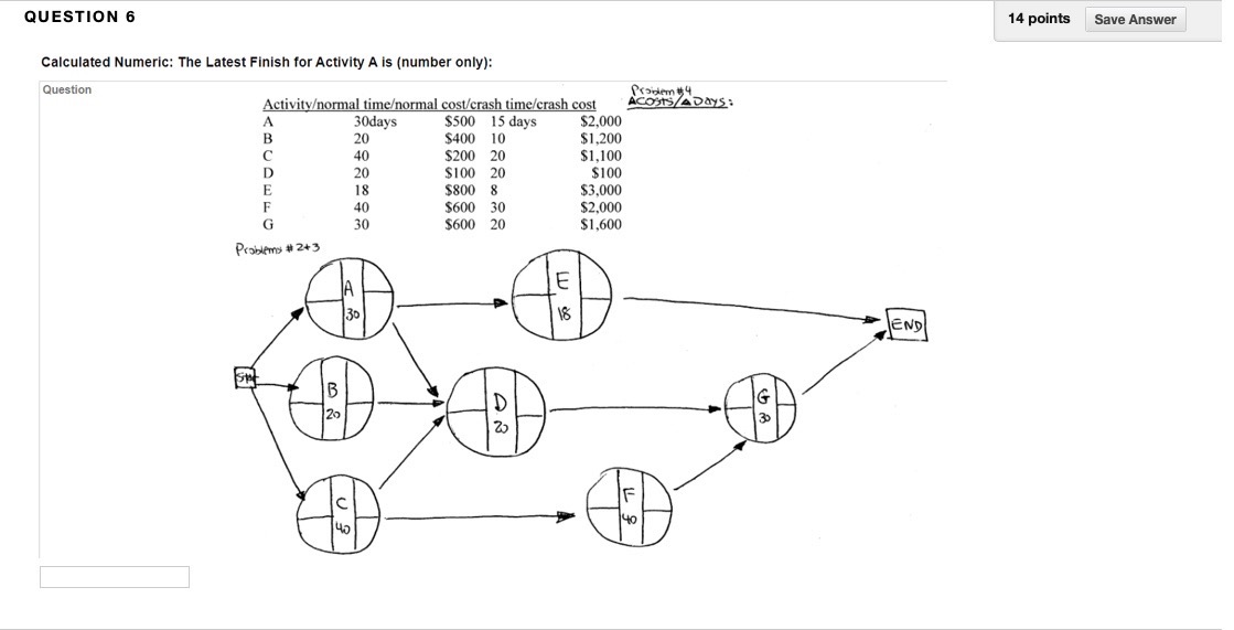 QUESTION 6 14 points Save Answer Calculated