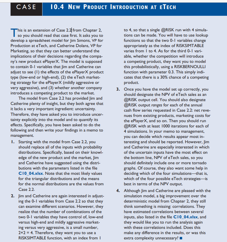 Address only the first three items in the case