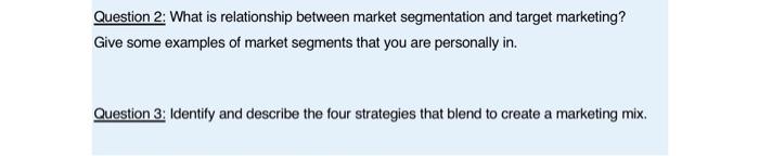 Question 2: What is relationship between market