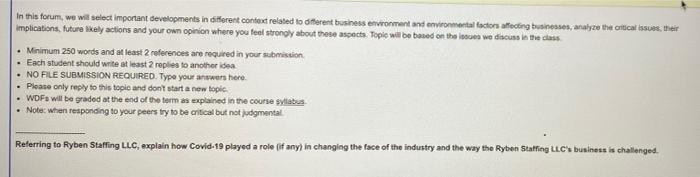 In this forum, we will select important