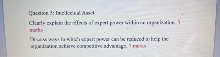 Question 4: Value Chain Analysis You are the