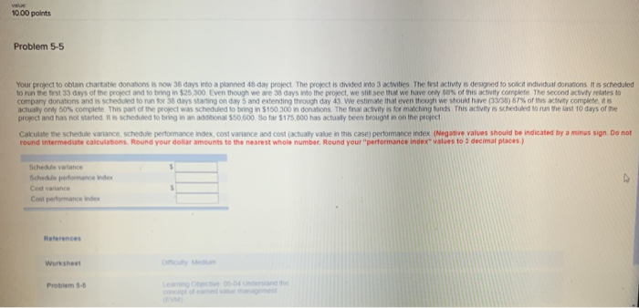 1000 points Problem 5-5 Your project to obtain