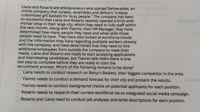 Liana and Rosario are entrepreneurs who started