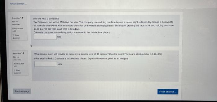 Finish attempt Question 11 vet wwwerd Post 100