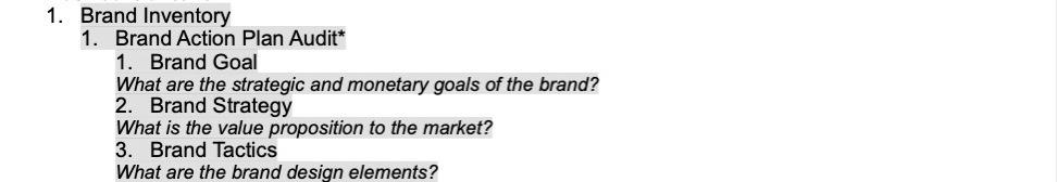 Walt Disney 1. Brand Inventory 1. Brand Action