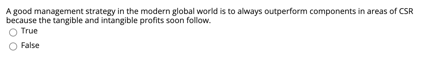 A good management strategy in the modern global