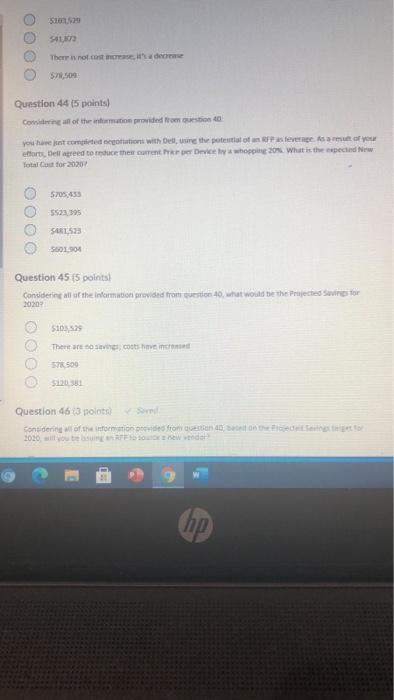 5403 There no costa de $7,500 Question 44(5
