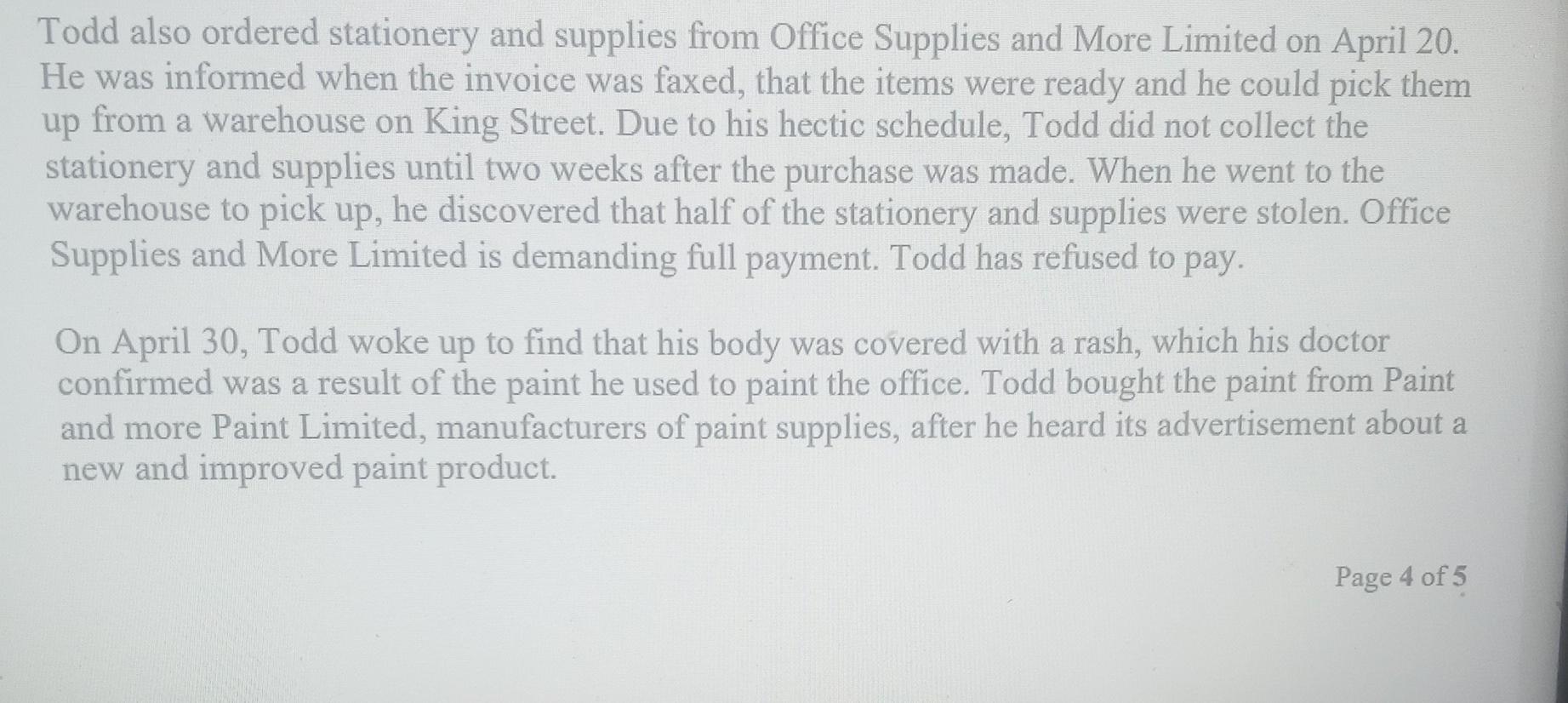 Todd is contemplating taking legal action in