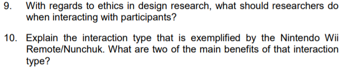 9. With regards to ethics in design research,
