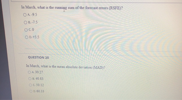 In March, what is the running sum of the forecast