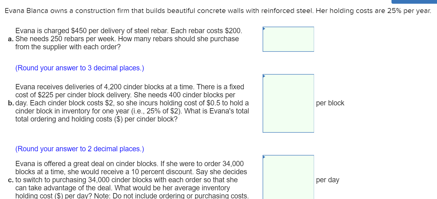 Evana Blanca owns a construction firm that builds