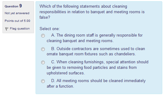 Question 9 Not yet answered Which of the