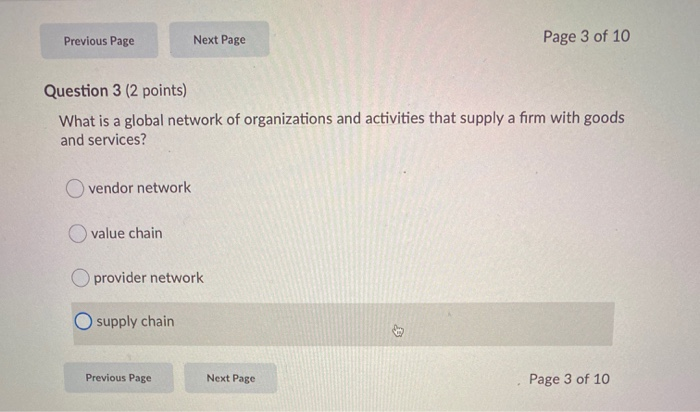 Previous Page Next Page Page 3 of 10 Question 3