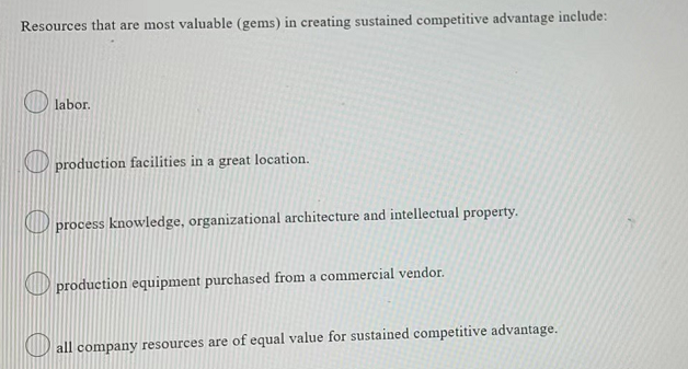 Resources that are most valuable (gems) in