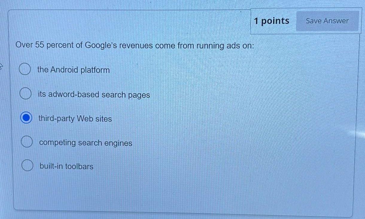 1 points Save Answer While Google Glass has still