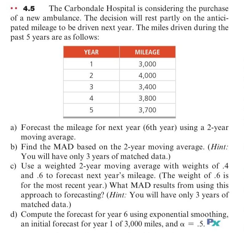 Moving average and MAD. 4.5 The Carbondale