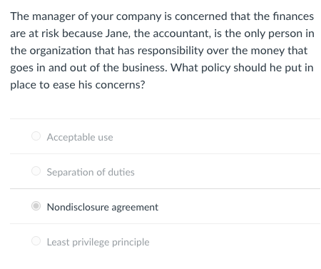 The manager of your company is concerned that the