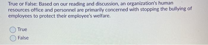 True or False: Based on our reading and