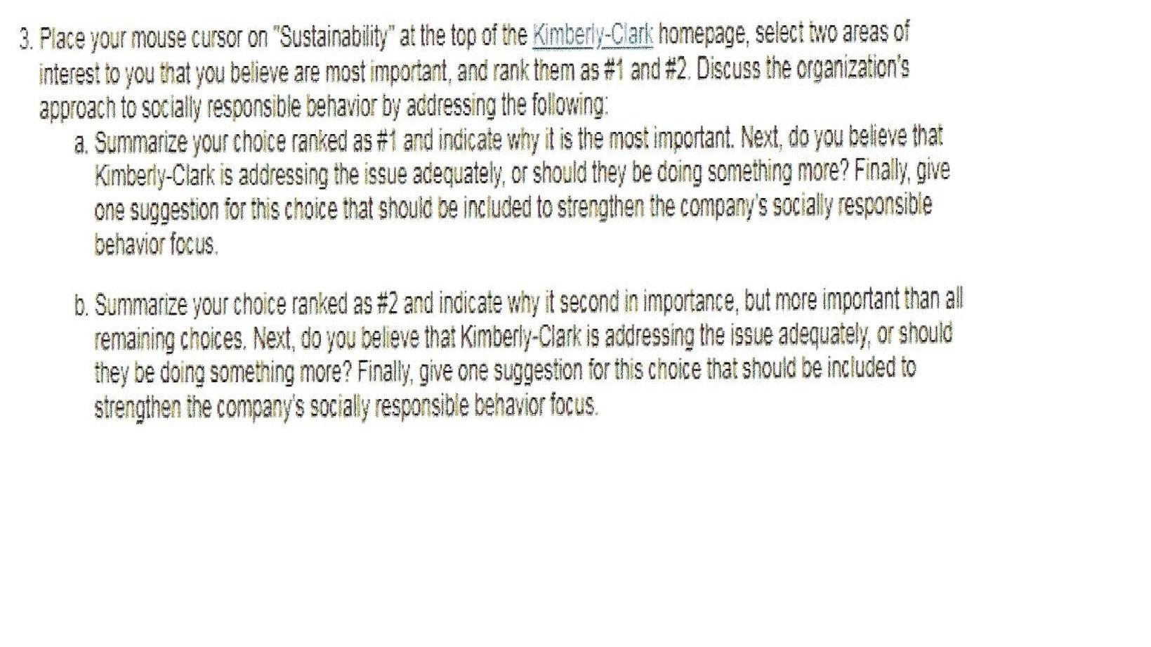 Place your mouse cursor on "Sustainability" at