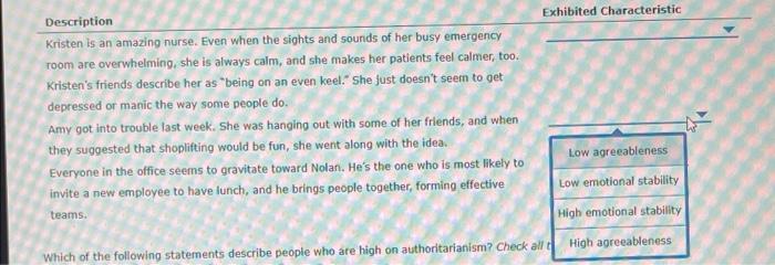 3 exhibited characteristic for the same