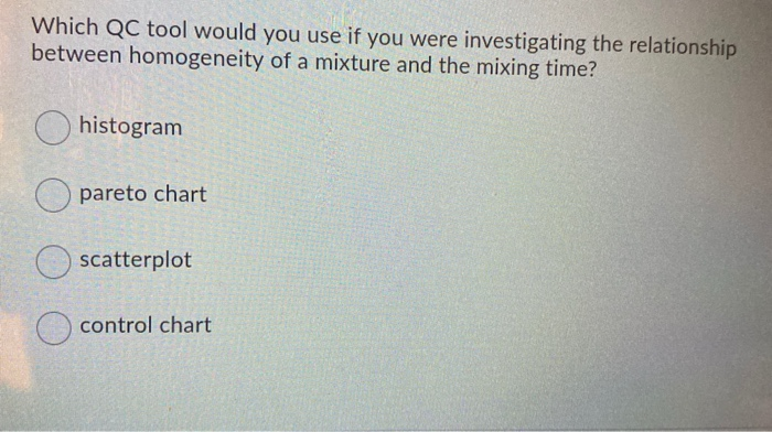 Which QC tool would you use if you were