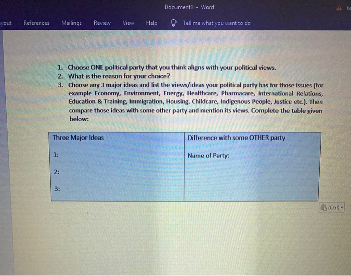 Document1 - Word yout References Mailings Review